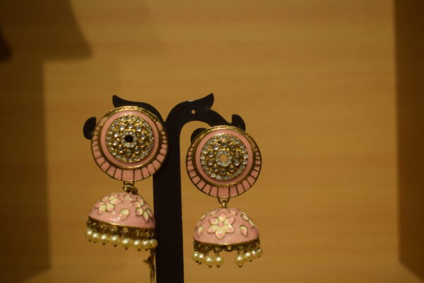 Pink Noor Jhumkis - Image 3